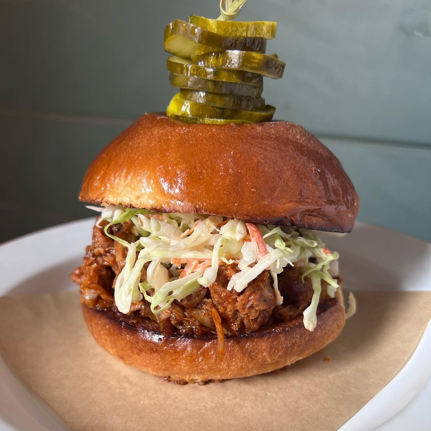 BBQ pulled pork sandwich