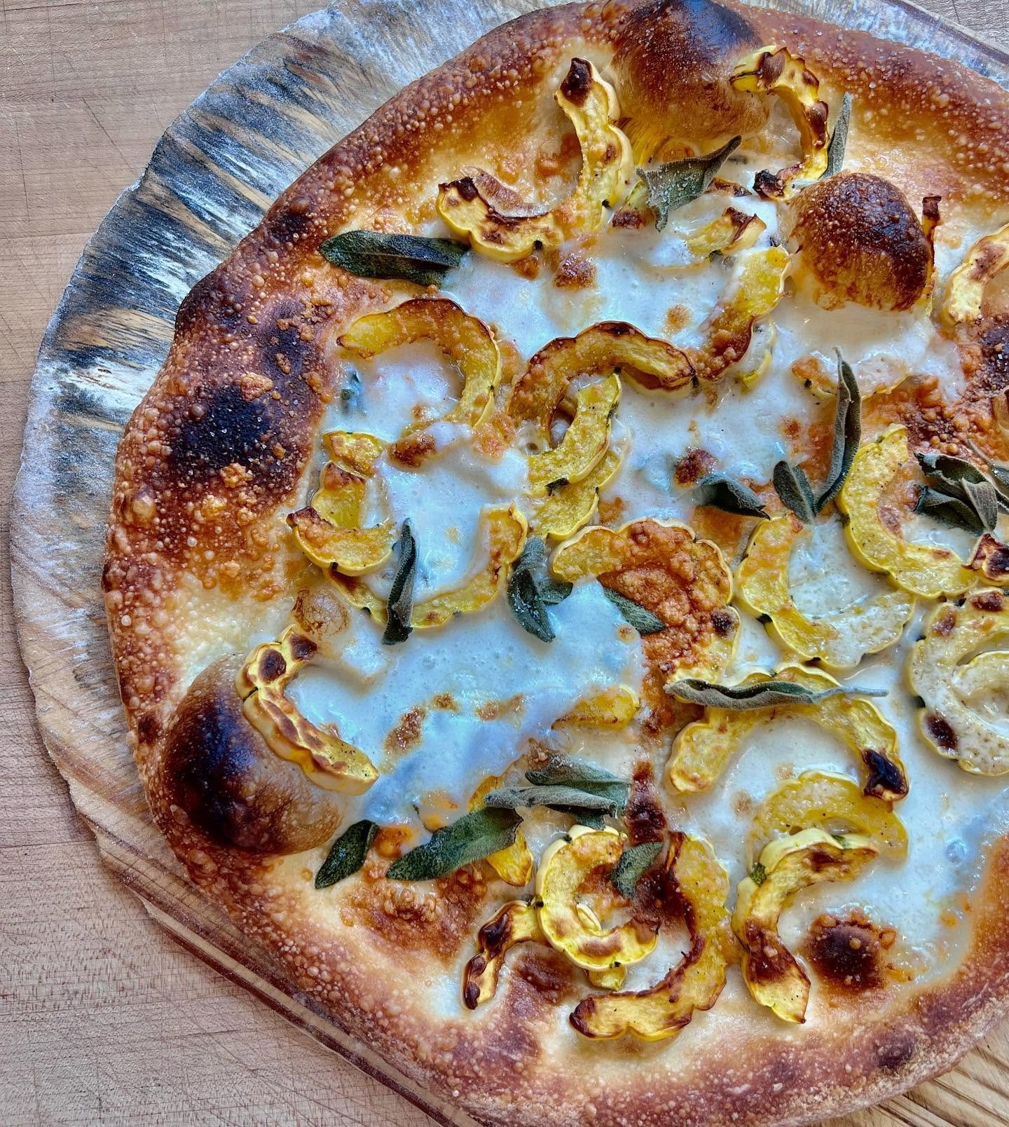Delicata squash and sage pizza