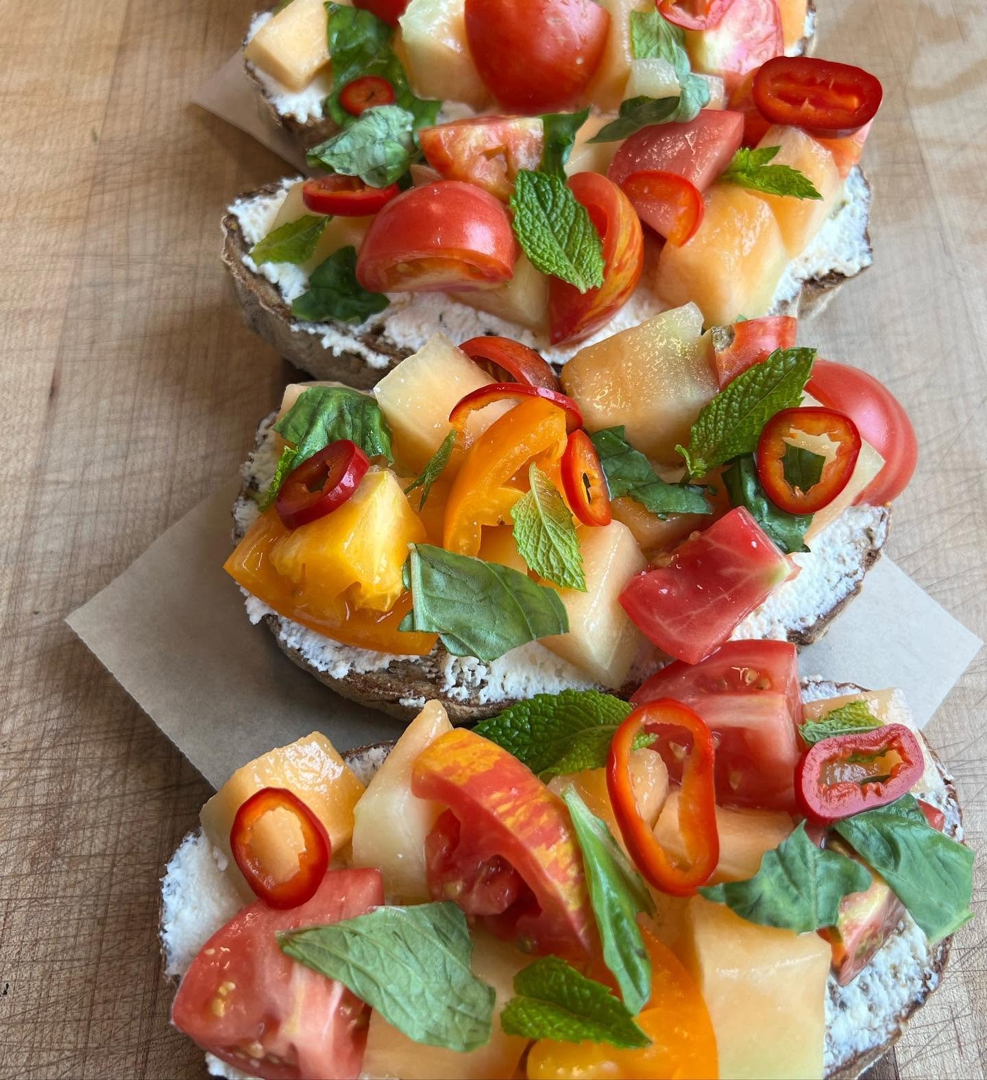 Heirloom tomato ricotta toast